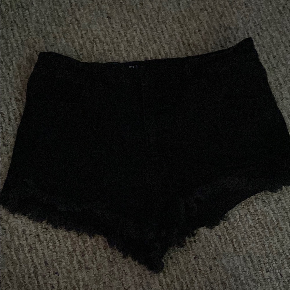 No Boundaries Black Jean Shorts Fitted Casual